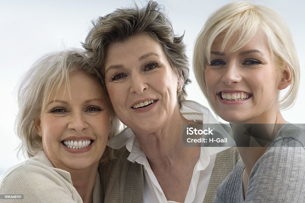 Three Generations of Women Two Seniorwoman and youg Woman Close Women Stock Photo