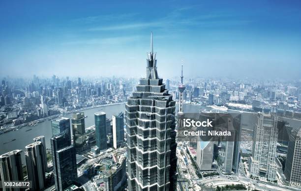 Шанхай Китай — стоковые фотографии и другие картинки Башня Джин Мао - Башня Джин Мао, Деловой центр города, Небоскрёб