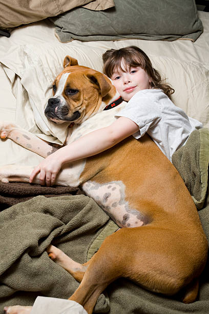 istock Little Girl and Her Dog 108268355