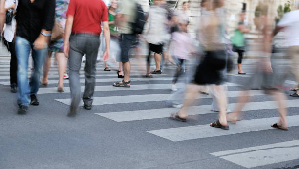 istock People Crossing the Street - Zebra Crosswalk 108268365