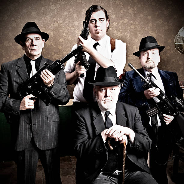 istock Mafia family, boss with sons 108268858