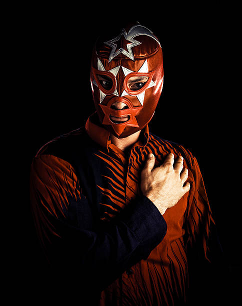 элегантный мексиканский luchador - ca02 стоковые фото и изображения