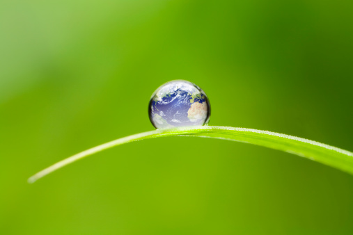 Small Earth. Nature Water Environment Green Drop Globe World