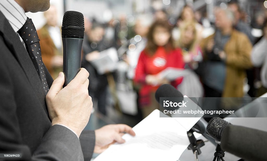 Presentación. - Foto de stock de Conferencia de prensa libre de derechos