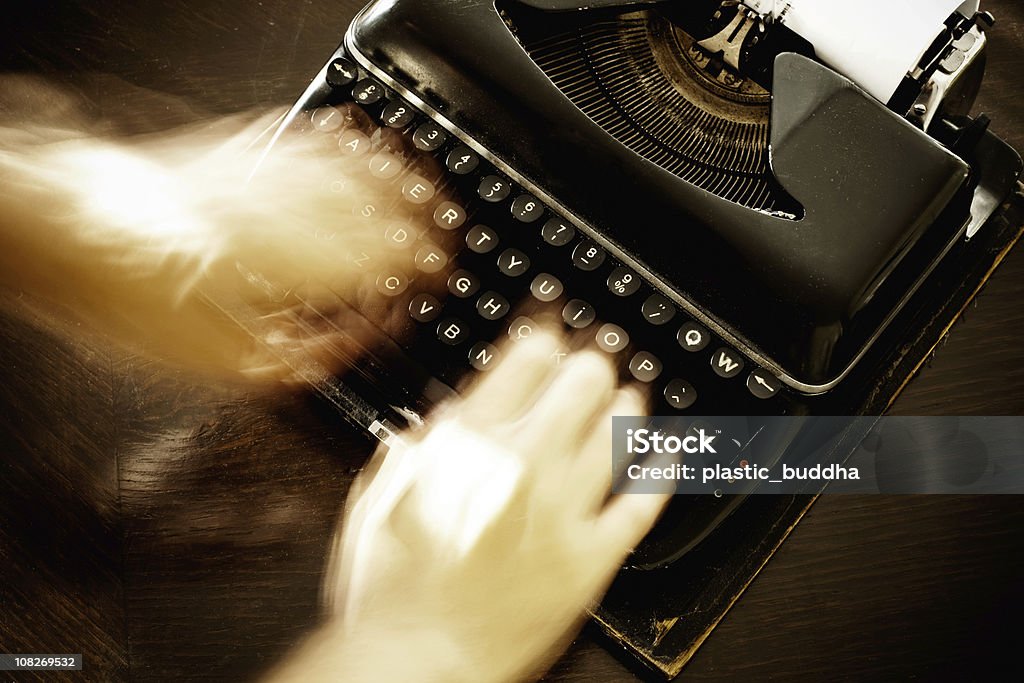 Набор текста руки - Стоковые фото Пишущая машинка роялти-фри