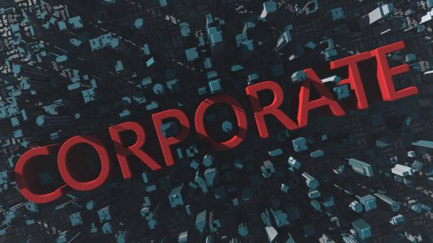 istock Corporate - Title on the city concept 3D render 1082699862