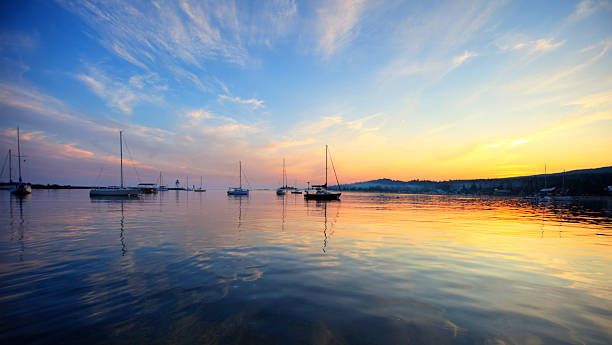 istock Grand marina with boats and sun 108270013