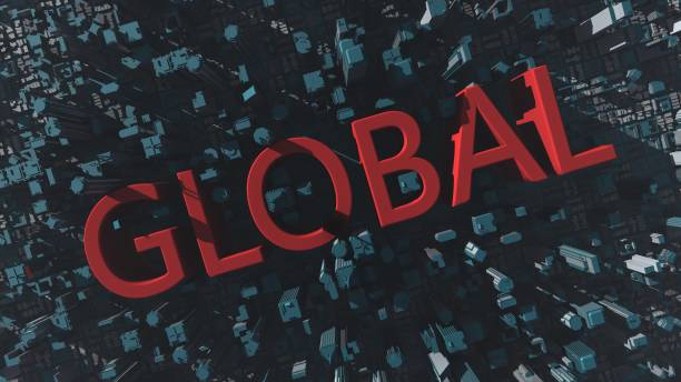 istock Global - Title on the city concept 3D render 1082700216