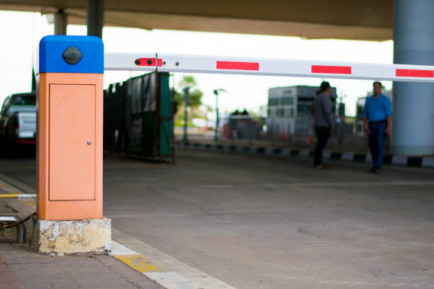 istock Roadblock. Car road barrier 1082700466