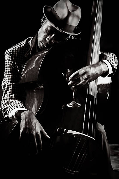 blues and jazz player  bass instrument photos stock pictures, royalty-free photos & images