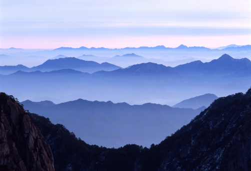 Mountain Huangshan in the morning,Anhui province,China.
