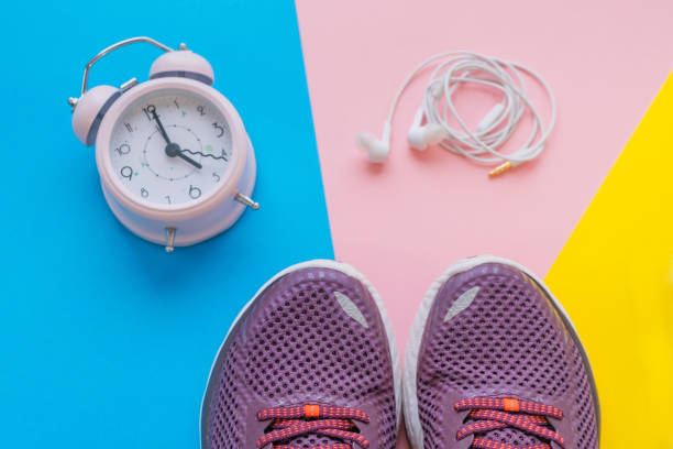 istock sneakers on a multi-colored background, concept infusion on sports. 1082709598