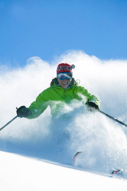 neve-sci - skiing powder snow snow telluride foto e immagini stock