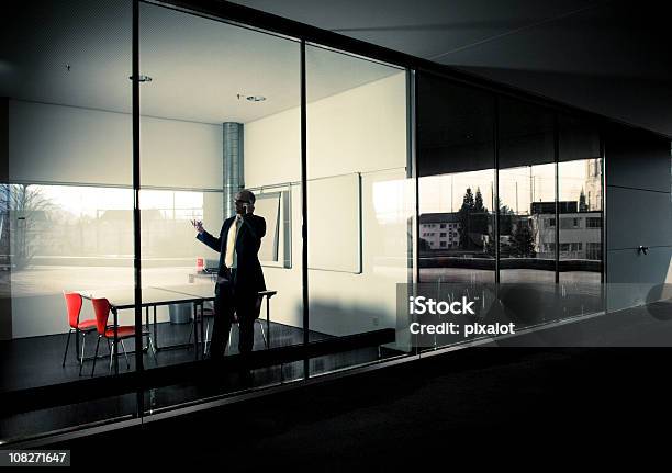 Hombre De Negocios En La Sala De Conferencias Foto de stock y más banco de imágenes de Adulto - Adulto, Color - Tipo de imagen, Comunicación