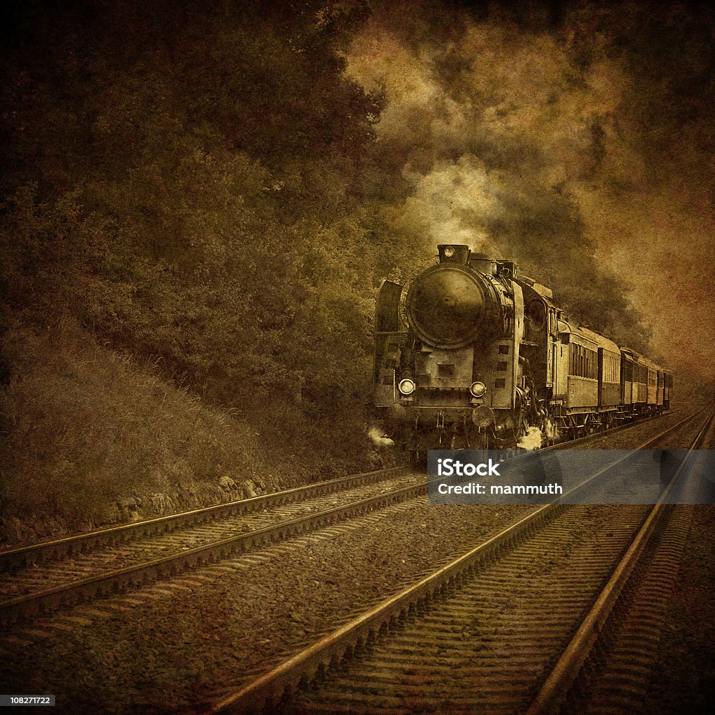旧機関車-ビンテージ写真 - 古いのロイヤリティフリーストックフォト