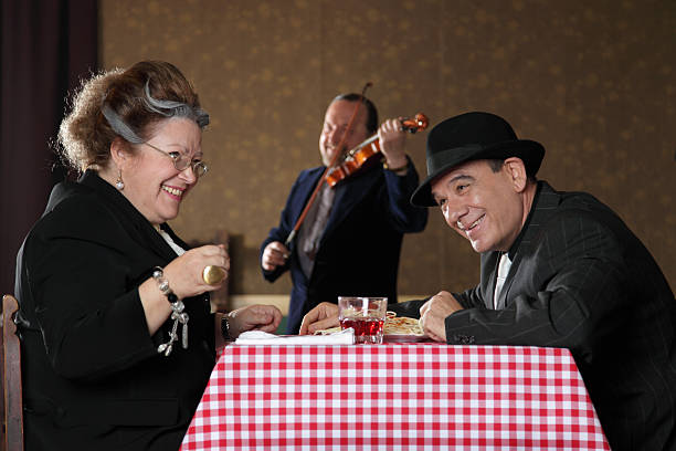 Romantic Laughing Gangster Couple stock photo