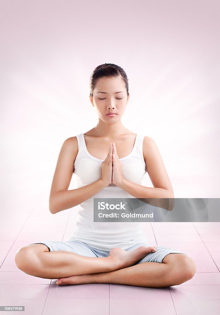 Yoga-Namaste - Foto stock royalty-free di Adulto