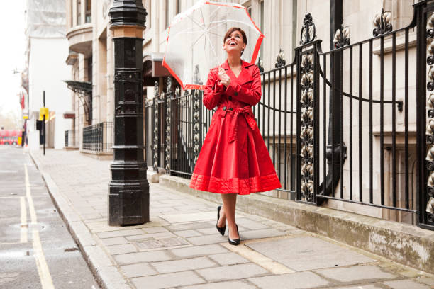 istock London Woman in Red 108272275
