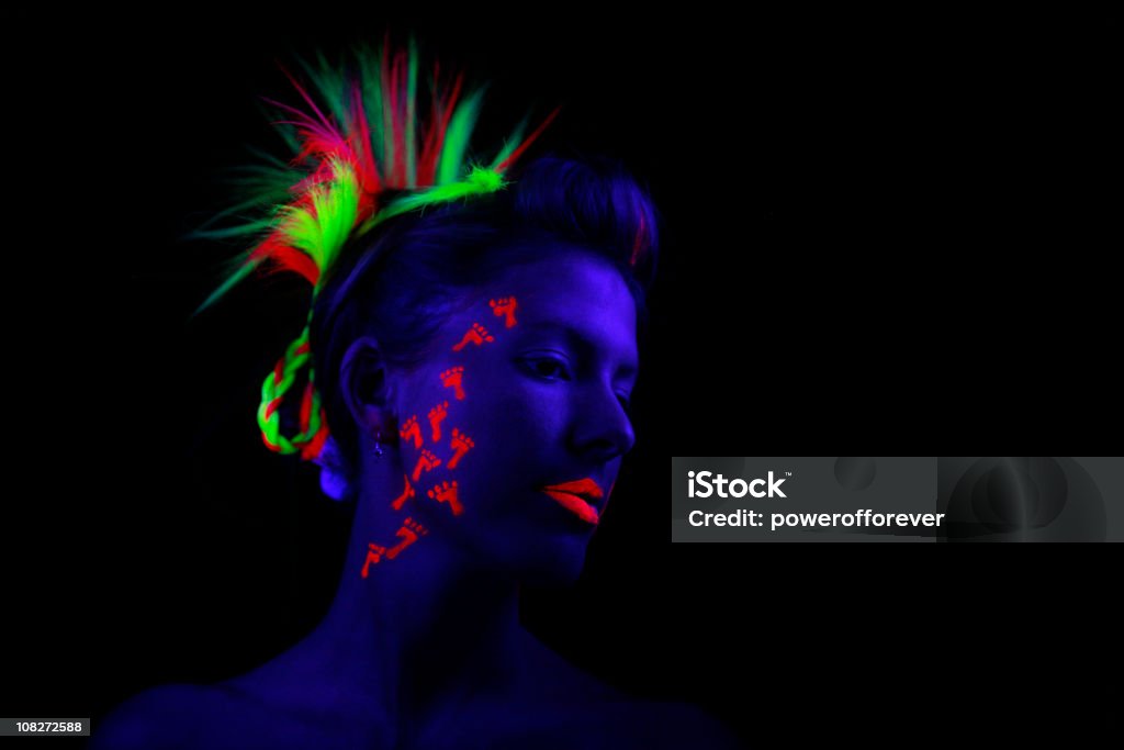 Neon Retrato de brilho - Foto de stock de Futurista royalty-free