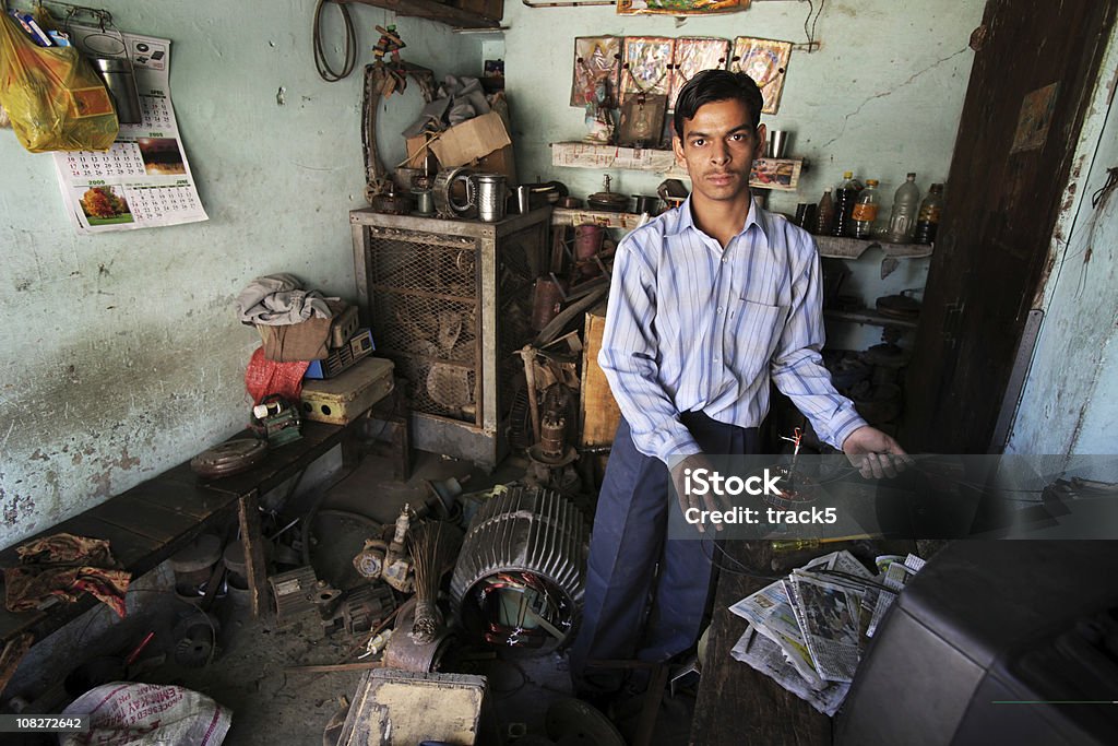 Indian trabajadores: Taller de - Foto de stock de India libre de derechos