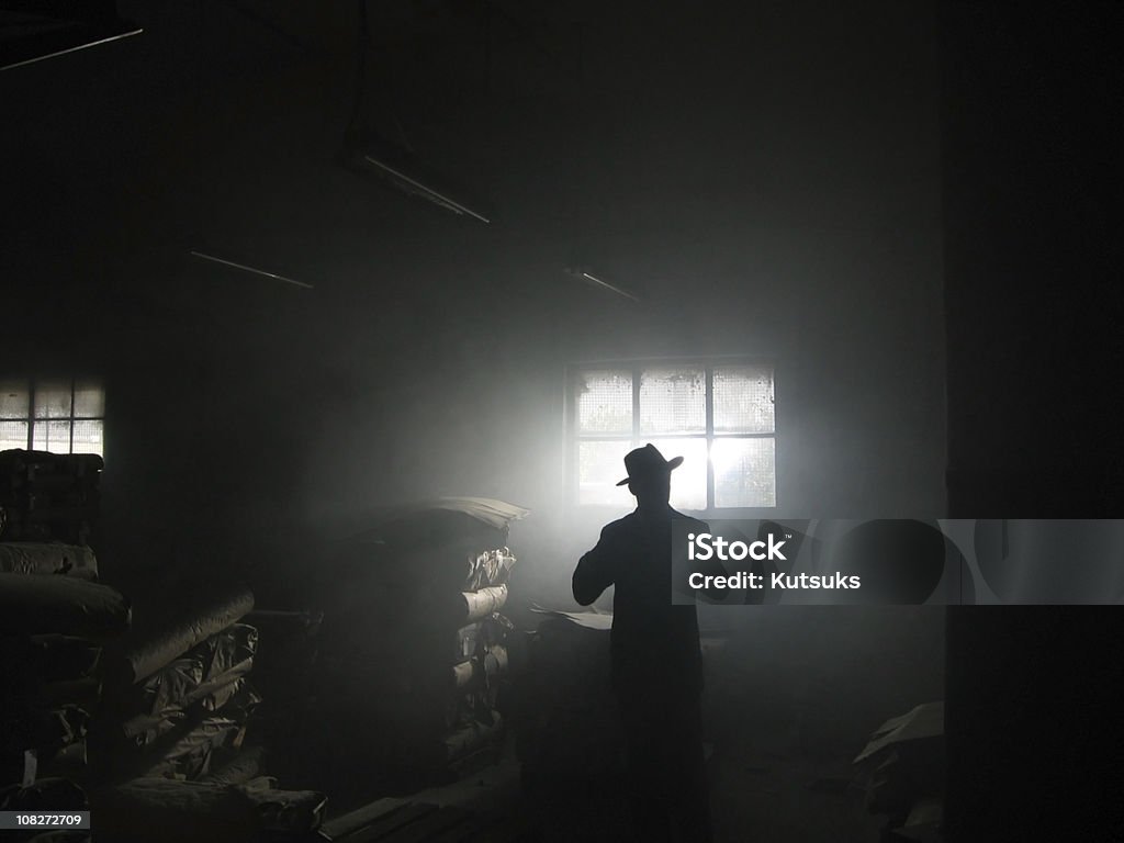 shadow shadow of man standing in dark room Detective Stock Photo