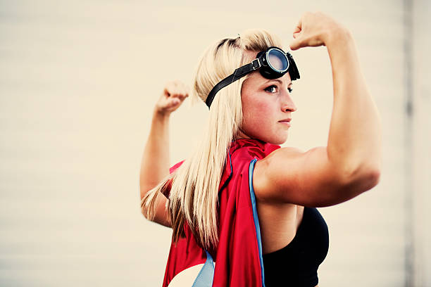Female Superhero  blonde female bodybuilders stock pictures, royalty-free photos & images