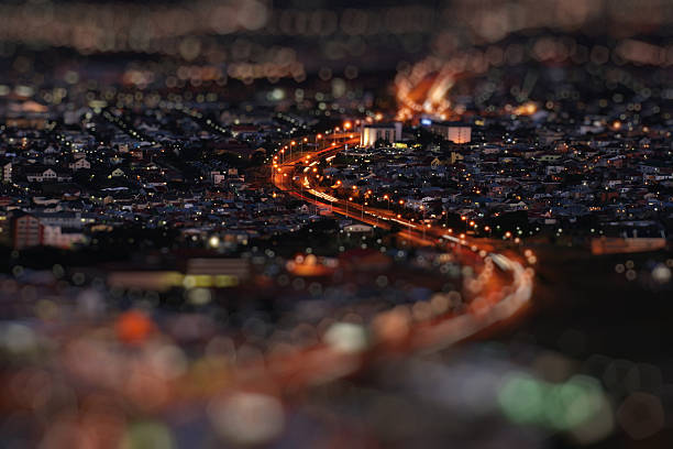 City at night  tilt shift stock pictures, royalty-free photos & images