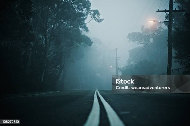 Lonely Drive Stock Photo - Download Image Now - Road, Night, Spooky