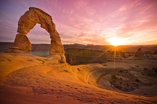 istock Delicate Sandstone Arch in Rock Moab Utah 108273227