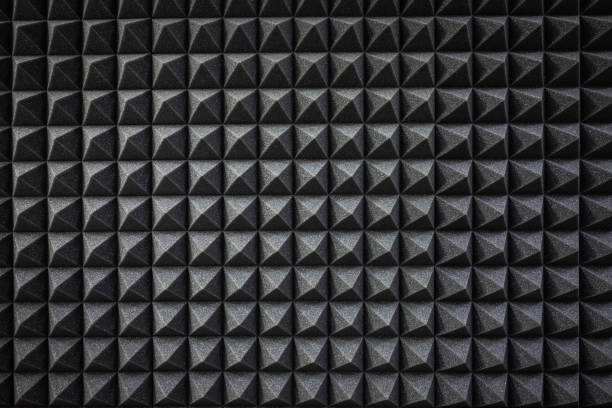Foam soundproofing coating close-up. Recording studio details