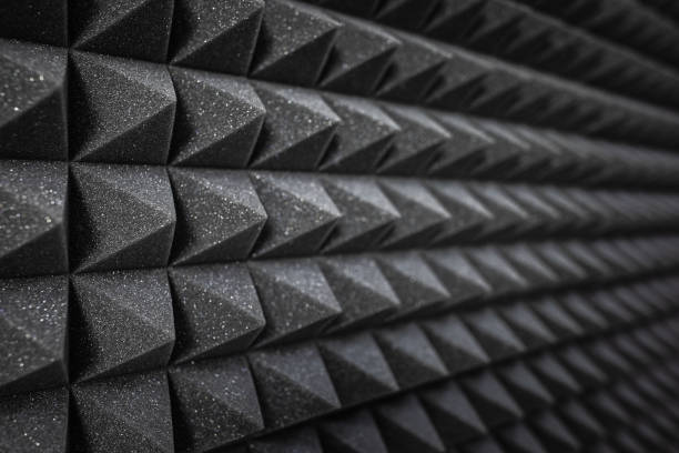 istock Foam soundproofing coating close-up. Recording studio details 1082737114