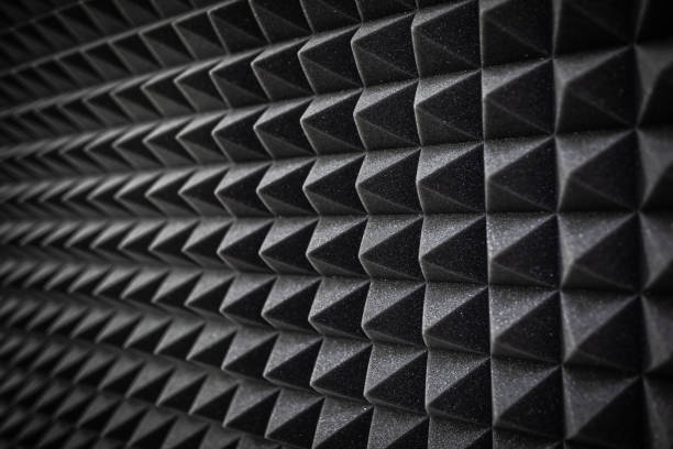 istock Foam soundproofing coating close-up. Recording studio details 1082737116