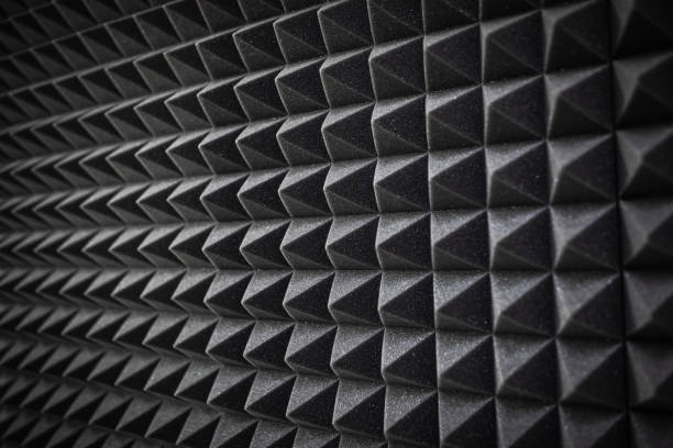 istock Foam soundproofing coating close-up. Recording studio details 1082737156