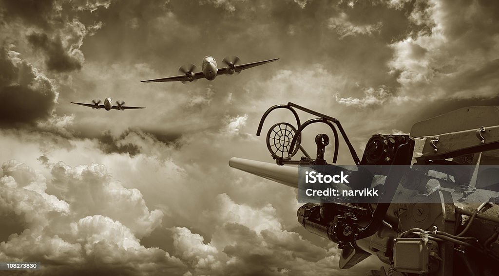 Ataque aéreo e Anti-arma de aeronaves - Royalty-free Segunda Guerra Mundial Foto de stock