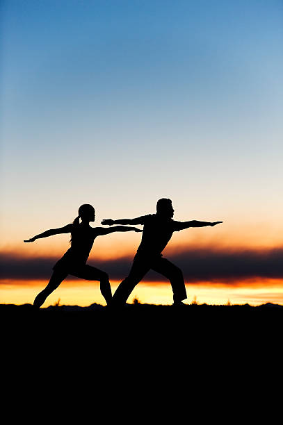 istock Man and Woman Yoga Pose 108274286
