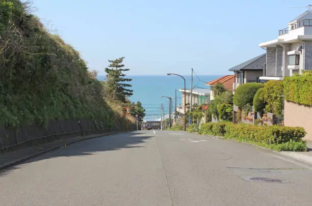 cenery of Kamakura Shichigahama Beach in Japan