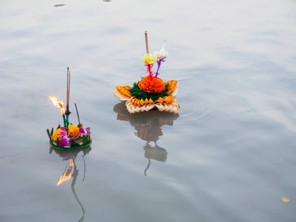 istock Multiple krathong in a lake, Pathum Thani, Thailand 1082745346