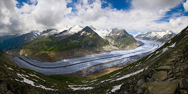 glaciar aletsch - aletsch glacier fotografías e imágenes de stock