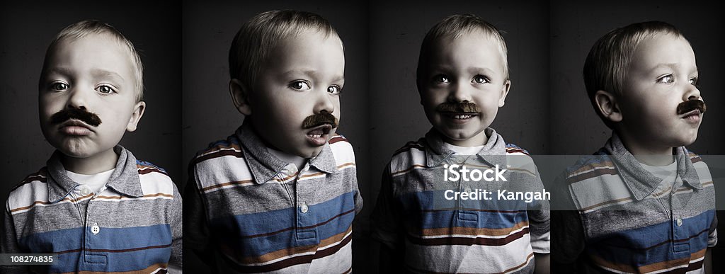 Mustached kleine Jungen - Lizenzfrei Jungen Stock-Foto
