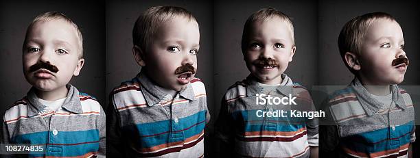 Mustached Kleine Jungen Stockfoto und mehr Bilder von Jungen - Jungen, Schnurrbart, 4-5 Jahre