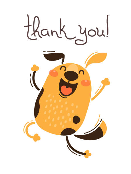 Funny Dog Says Thank You Vector Illustration In Cartoon Style Stock  Illustration - Download Image Now - iStock