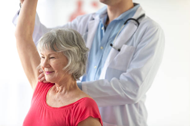 istock Woman at physiotherapist's office 1082763444