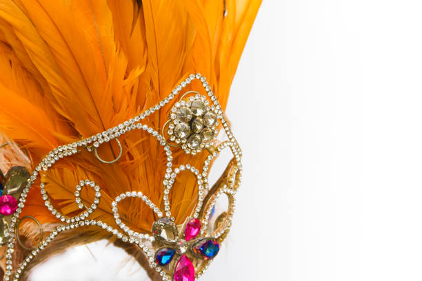 istock helmet decorated with bright stones and faisan feathers for carnival 1082765488