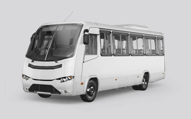 istock 3D render of a bus on a white background 1082767168