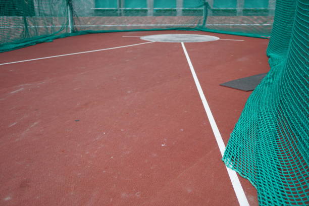 istock Shot put site in the stadium. 1082773718