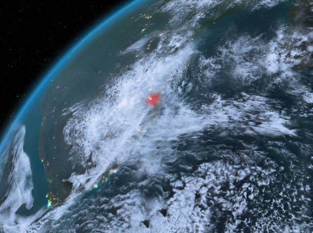 istock Swaziland on planet Earth in space at night 1082775690