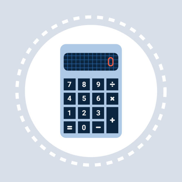 calculator icon financial accounting device concept flat calculator icon financial accounting device concept flat vector illustration tax borders stock illustrations