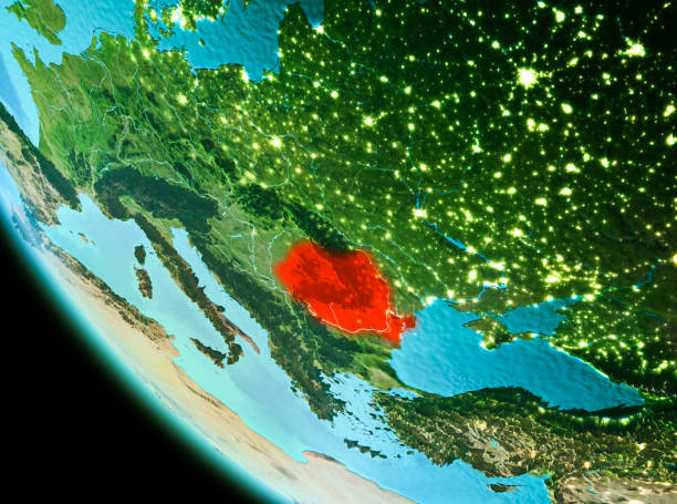 istock Romania in red in the evening 1082784644