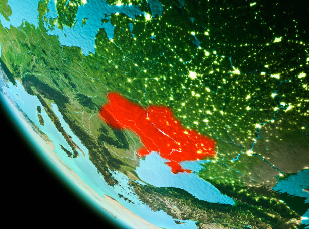 istock Ukraine in red in the evening 1082784654