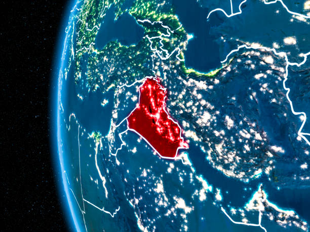 istock Iraq on Earth at night 1082784724